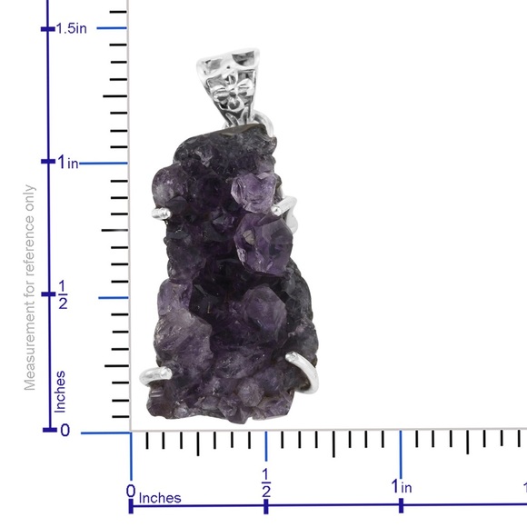 AMETHYST GEODE PENDANT STERLING SILVER LOOP PENDANT - Picture 4 of 7